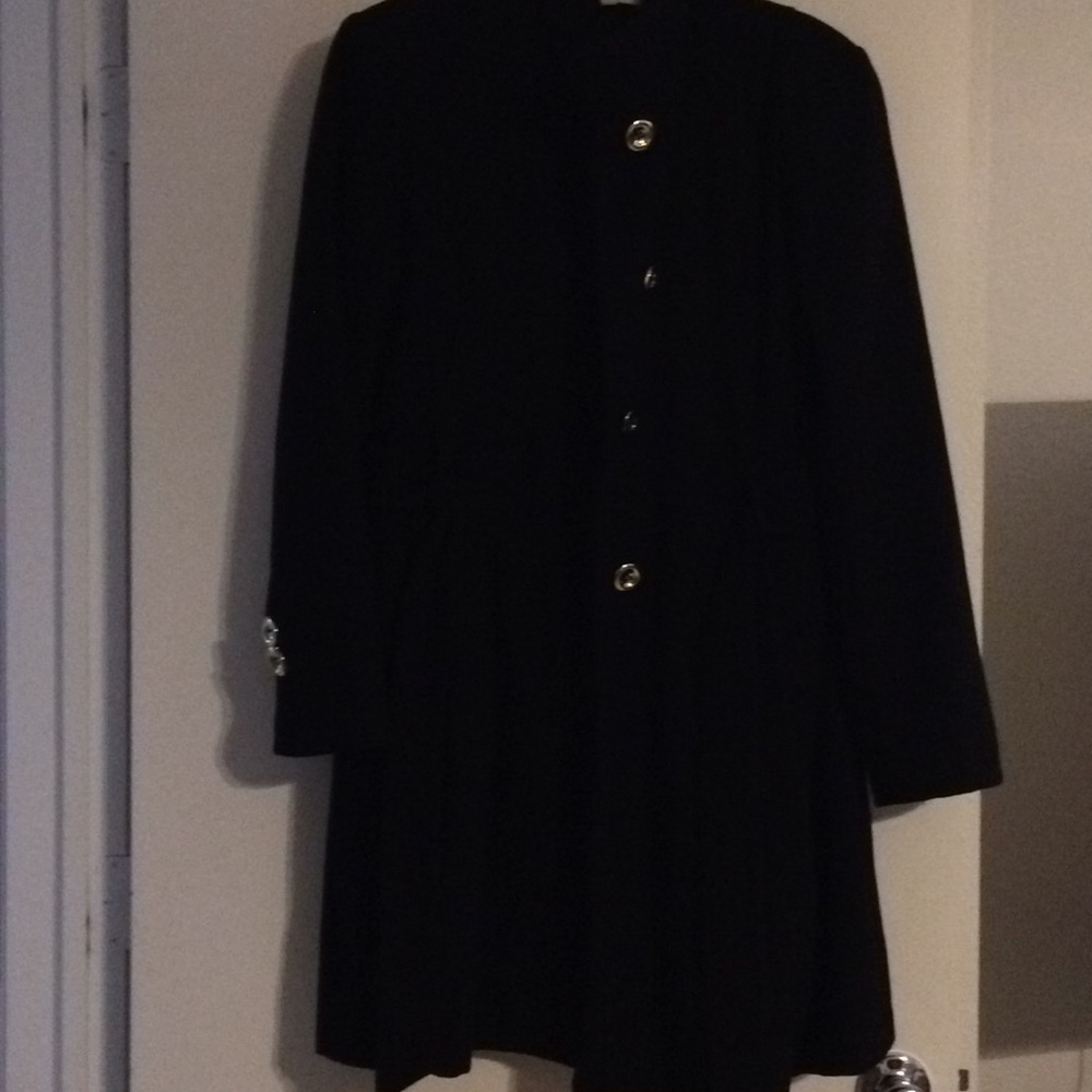 Black wool coat.